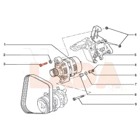 2110 Lada generátor rögzítő felső rövid csavar M8