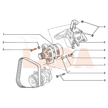 2110 Lada generátor rögzítő felső rövid csavar M8