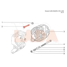   Kalina - Granta generátor rögzítő csavar felső rövid M8