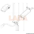  Lada Granta - Kalina 1 - 2 középső és hátsó kipufogó tartó gumibak garnitúra bilinccsel, tűzkarikával és tömítéssel