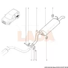  Lada Granta - Kalina 1 - 2 középső és hátsó kipufogó tartó gumibak garnitúra bilinccsel, tűzkarikával és tömítéssel