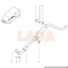  Lada Granta - Kalina 1 - 2 középső és hátsó kipufogó tartó gumibak garnitúra bilinccsel, tűzkarikával és tömítéssel