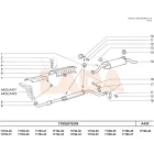  Lada Granta - Kalina 1 - 2 középső és hátsó kipufogó tartó gumibak garnitúra bilinccsel, tűzkarikával és tömítéssel