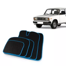   2101 Lada utastérszőnyeg garnitúra fekete kék széllel CS20