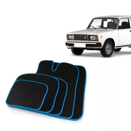 2101 Lada utastérszőnyeg garnitúra fekete kék széllel CS20