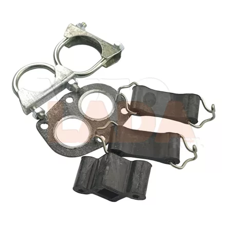 2101 Lada kipufogó rögzítő gumikkal  bilinccsel és Y cső tömítéssel garnitúra utángyártott