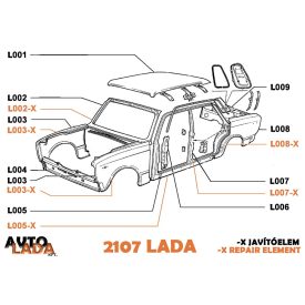 2101 Lada Utastér tetőlemez