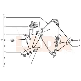   2110 Lada jobb első elektromos ablakemelő szerekezet motorral komplett