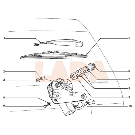 2111 Lada hátsó ablaktörlő motor Avtovaz