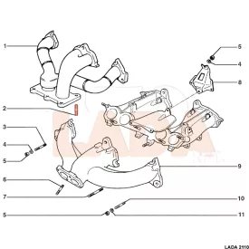 2112 Lada kipufogótorok tőcsavar M10 16 szelepeshez