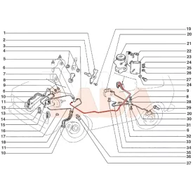   2121 Niva hosszú fém fékcső az első elosztóból a hátsó fékerőszabályzóig