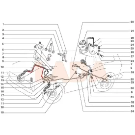   21213 Niva jobb első fém fékcső a főfékhengerből a hosszú gumifékcsőig