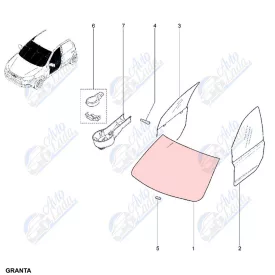   Lada Granta - Kalina 2 első szélvédő esőérzékelős és fűtéssel utángyártott