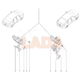   Lada Granta sedan és liftback mechanikus és elektromos ajtózárszerkezet Avtovaz