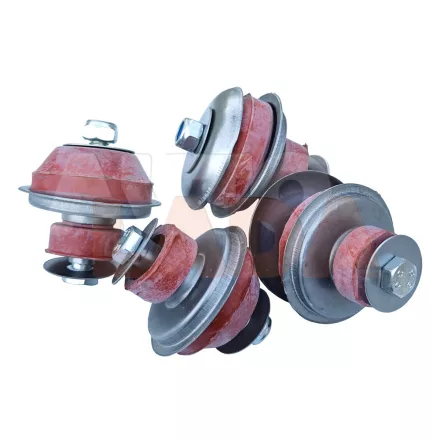 UAZ 452 469 3151 Motortartó gumibak komplett piros 4-os db BRT