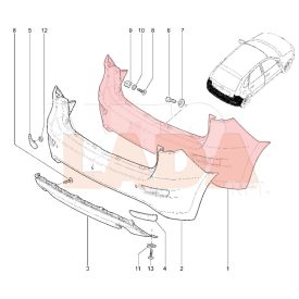   Kalina 2 Hatchback hátsó lökhárító tolató szenzor nélküli