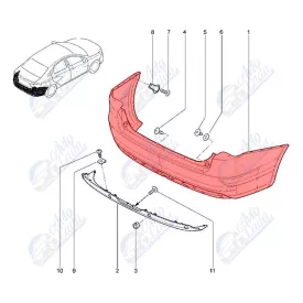 Lada Vesta Sedan hátsó lökhárító Avtovaz