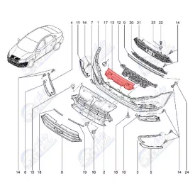   Lada Vesta Sedan első lökhárító középső merevítés Avtovaz