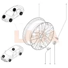 Lada Vesta - Kalina - Granta aluminium felni kerek kicsi felnikupak fekete alapon króm Lada jeles