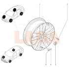 Lada Vesta - Kalina - Granta aluminium felni kerek kicsi felnikupak sötétszürke alapon króm Lada jeles