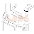 Kalina 2 Kombi hátsó lökhárító tolató szenzor helye kialakítva