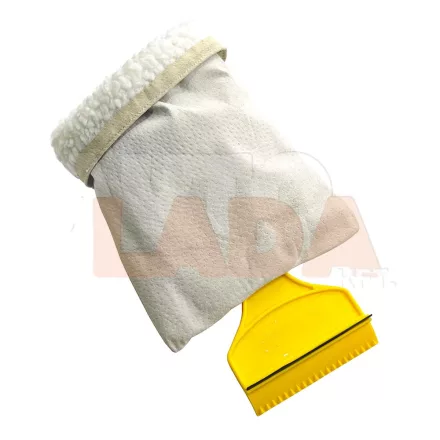 Műanyag jégkaparó lehúzógumival és bélelt börkesztyűvel több színben