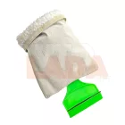 Műanyag jégkaparó lehúzógumival és bélelt börkesztyűvel több színben