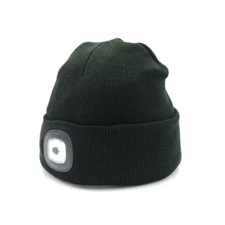 Sapka fekete - usb-s ujratölthető led lámpával